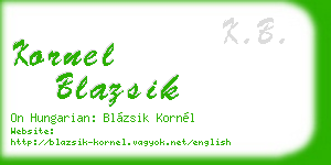 kornel blazsik business card