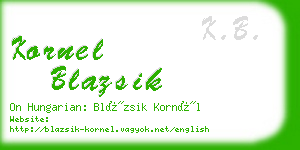 kornel blazsik business card